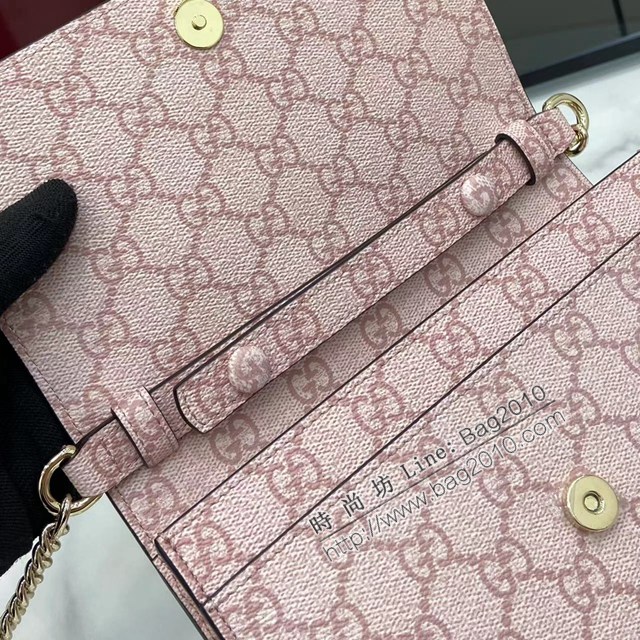 Gucci專櫃古馳最新款Emblem系列鏈式錢包小斜挎女包 jh2934型號：826720